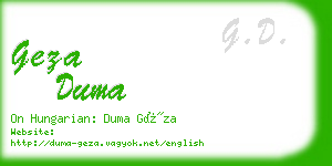 geza duma business card